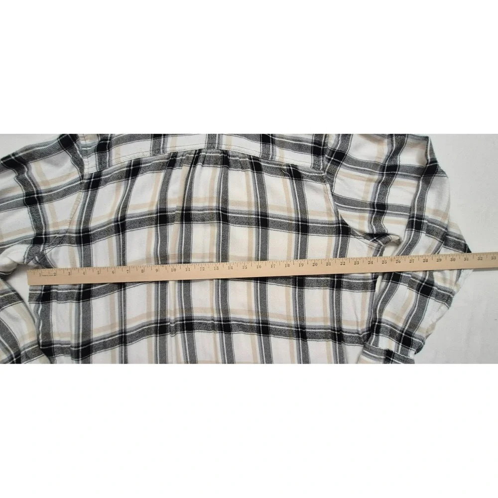 Magellan Willow Creek women's tan/black plaid flannel boyfriend fit shirt‎ 2XL
